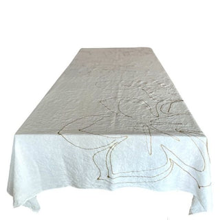 Gold Desert Rose Linen Tablecloth