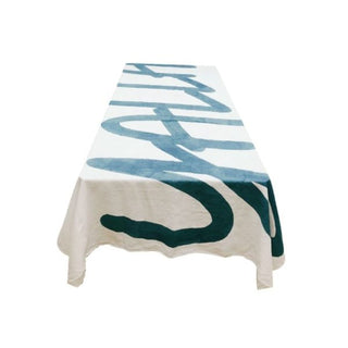 Teal Yalla Linen Tablecloth