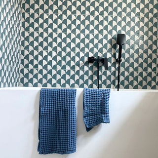 Blue Honeycomb Bath Towels Set