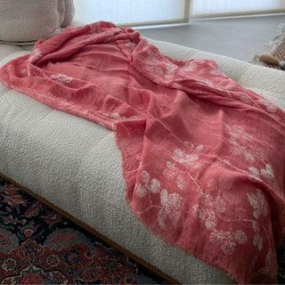 Matilde Linen Throw Coral Pink