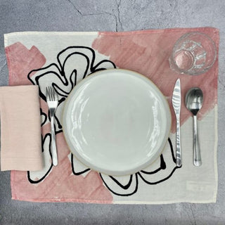 Pink Desert Rose And Brushes Placemats - Set Of 2
