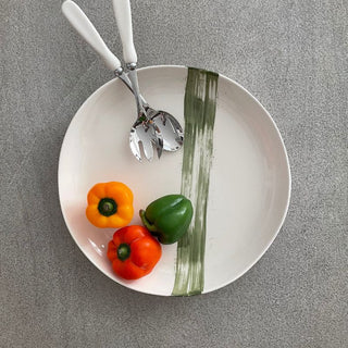 White Serving Spoon & Fork Set