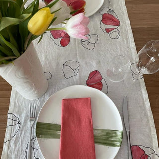 Lobster Pink Linen Table Napkins - Set Of 2