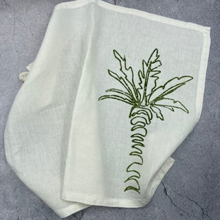 Green Palm Linen Placemat - Set Of 2