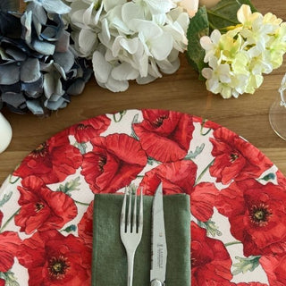 Olive Green Linen Table Napkins - Set Of 2