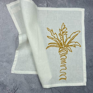 Saffron Palm Linen Placemat - Set Of 2
