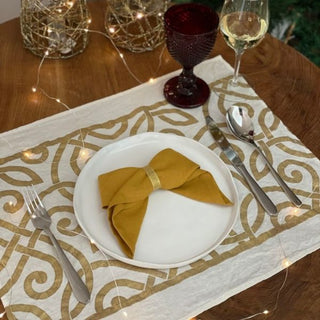 Gold Festive Placemat - Set Of 2