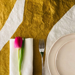 Saffron Yalla Linen Tablecloth