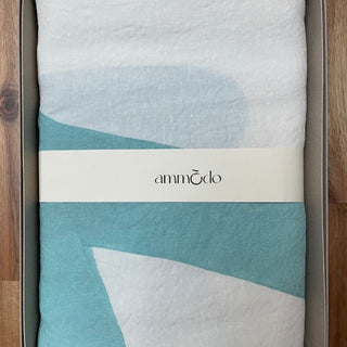 Aquamarine Yalla Linen Tablecloth
