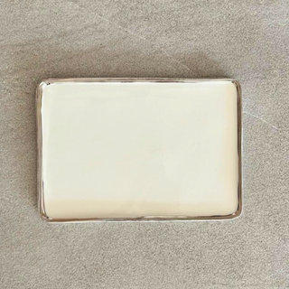 Rectangular Porcelain Serving Tray - Silver