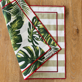 Leaves & Stripes Double-Sided Placemat