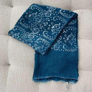 Sicilia Blue Linen Throw