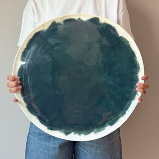 Teal Full Brush Platter - Extra Large