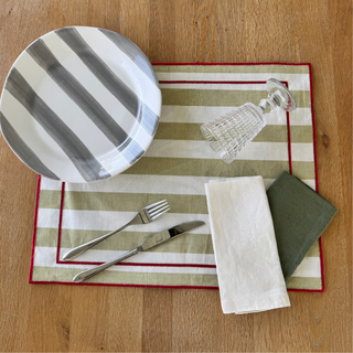 Leaves & Stripes Double-Sided Placemat