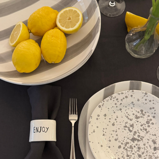 Riviera Grey Stripes Serving Bowl