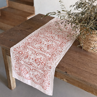 Sicilia Red Linen Runner