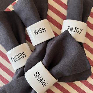 Hand-Painted Ceramic Napkin rings – Set of 4