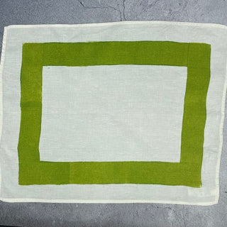 Green Frame Linen Placemat - Set Of 2