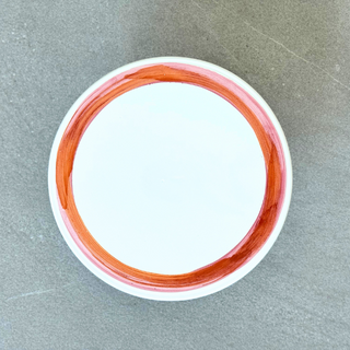 Hand-Painted Cake Stand - Red Brush