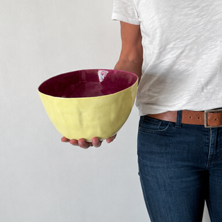 Irregular Bowl Purple&Yellow