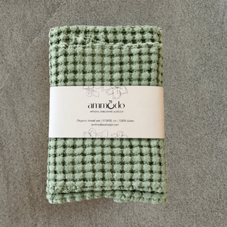 Sage Honeycomb Bath Towels Set