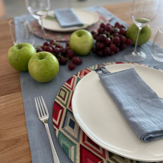 London Blue Linen Table Napkins - Set Of 2