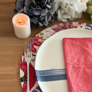 Lobster Pink Linen Table Napkins - Set Of 2