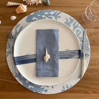 Coral White & Blue Wrappy Placemat