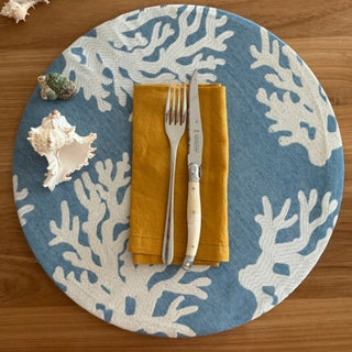 Coral White & Blue Wrappy Placemat