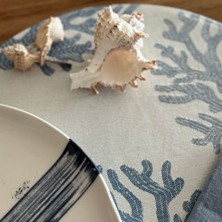 Coral White & Blue Wrappy Placemat