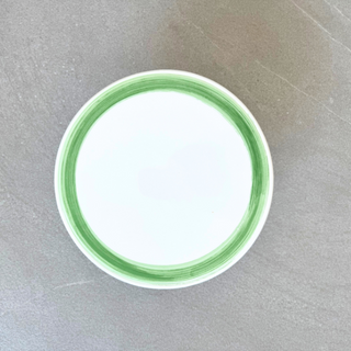 Hand-Painted Cake Stand - Green Brush
