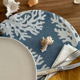 Coral White & Blue Wrappy Placemat