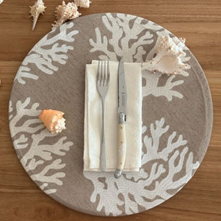 Coral White & Beige Wrappy Placemat