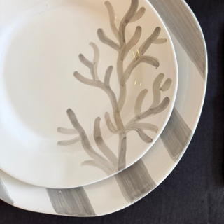 Riviera Grey Stripes Dinner Plate - Brush Collection