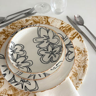 Golden Toile Dinner Set Rental