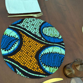 Ankara Abstract Orange and Blue Wrappy Placemat