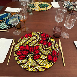 Ankara Red Flowers Wrappy Placemat