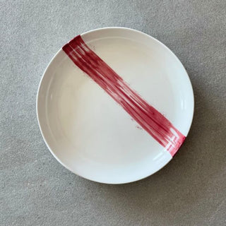 Cherry Red Ensō Serving Bowl