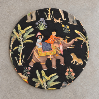 Elephants Black Wrappy Placemat