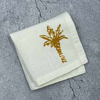 Palm Linen Cocktail Napkins - Set Of 4