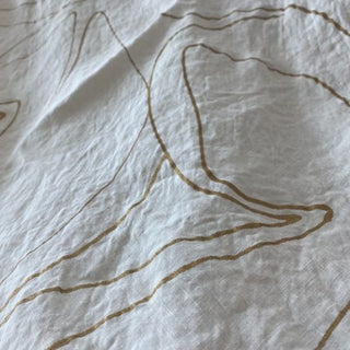 Gold Desert Rose Linen Tablecloth