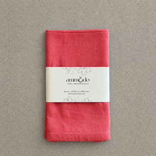 Lobster Pink Linen Runner