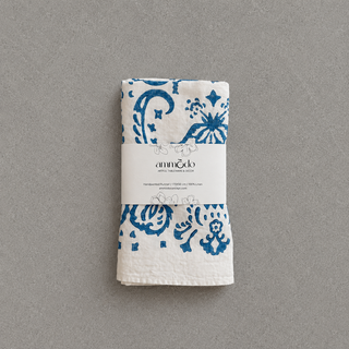 Sicilia Blue Linen Runner