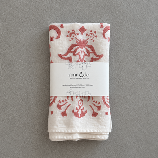 Sicilia Red Linen Runner