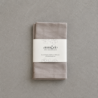 Oyster Linen Table Napkins - Set Of 2