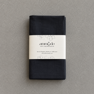 Charcoal Linen Napkins - Set Of 2