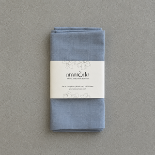 London Blue Linen Table Napkins - Set Of 2