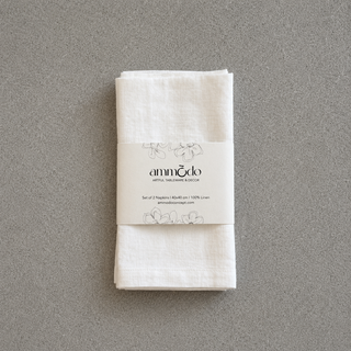 White Linen Napkins - Set Of 2