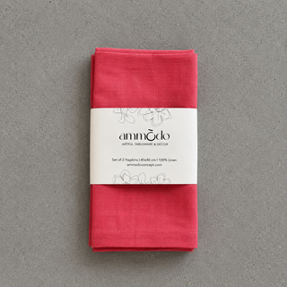 Lobster Pink Linen Table Napkins - Set Of 2
