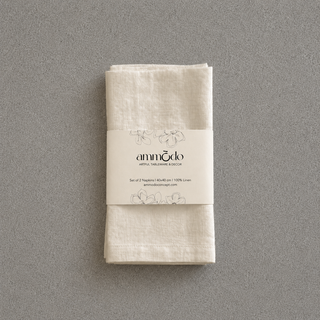 Ecru Linen Napkins - Set Of 2